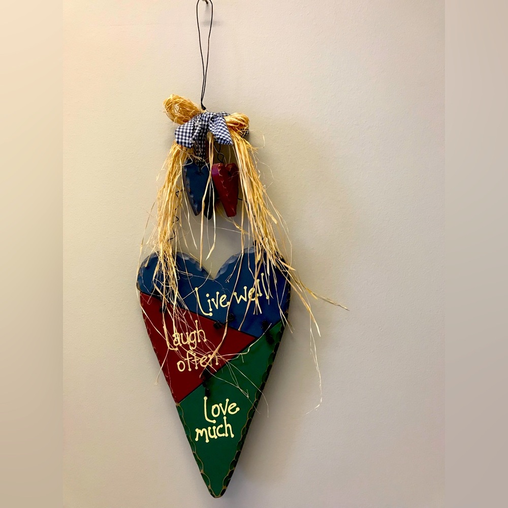 Wood wall hanging, Live well, Laugh often, Love much
